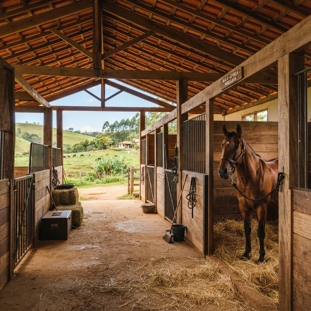 Projeto rural: Estábulo / baia de cavalos